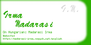 irma madarasi business card